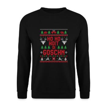 Ho Ho Hoit Di Goschn Ugly Christmas - Unisex Pullover - Schwarz - Vorne - Alina (178cm) & Michal (187cm)