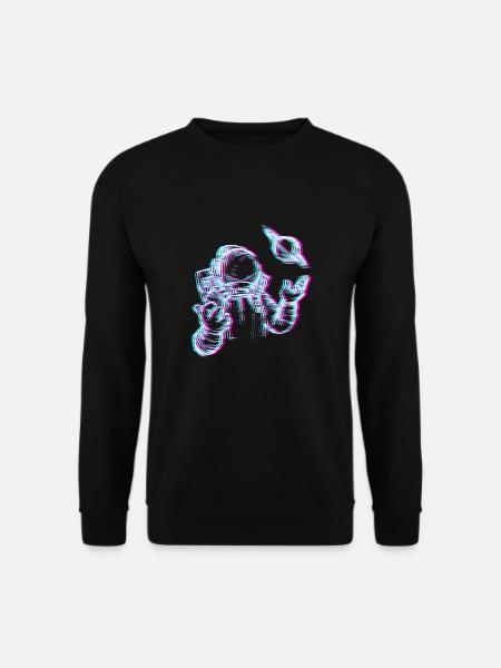 Glitch astronaut in space - Unisex Sweatshirt - black