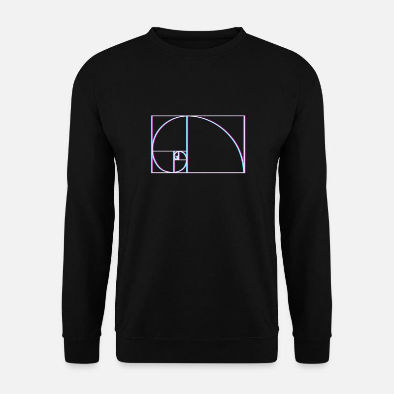Fibonacci Spiral Glitch - Unisex Sweatshirt - black