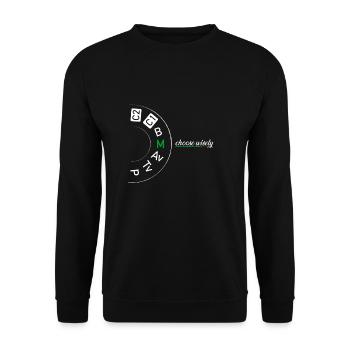 Camera photographer saying - Unisex Sweatshirt - black - Front - Alina (178cm) & Michal (187cm)