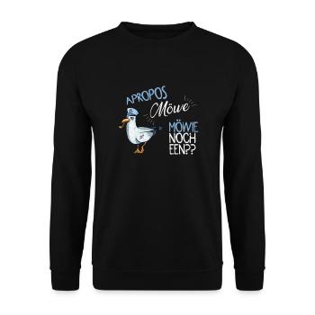 Seefahrer Möwe Norddeutsch Sprüche - Unisex Pullover - Schwarz - Vorne - Alina (178cm) & Michal (187cm)