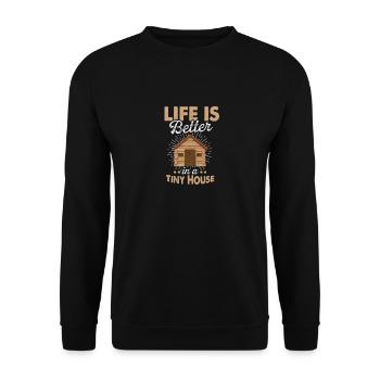 Tiny House - Unisex Sweatshirt - black - Front - Alina (178cm) & Michal (187cm)