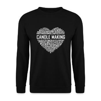 Coeur de fabrication de bougie - Sweat-shirt Unisexe - noir - Devant - Alina (178cm) & Michal (187cm)
