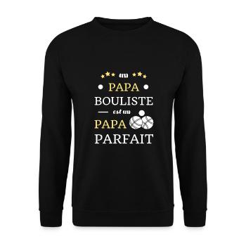 t shirt papa bouliste parfait humour petanque - Sweat-shirt Unisexe - noir - Devant - Alina (178cm) & Michal (187cm)