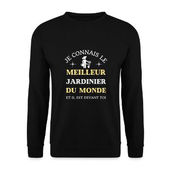 t shirt meilleur jardinier du monde humour jardin - Sweat-shirt Unisexe - noir - Devant - Alina (178cm) & Michal (187cm)