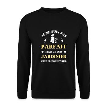 jardinier pas parfait humour jardin homme retraite - Sweat-shirt Unisexe - noir - Devant - Alina (178cm) & Michal (187cm)