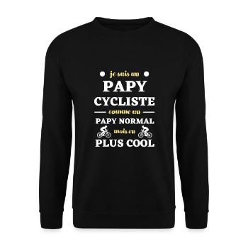 papy cycliste humour velo fete des grands peres - Sweat-shirt Unisexe - noir - Devant - Alina (178cm) & Michal (187cm)