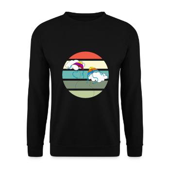Drachen fliegen lassen - Kitesurfer - Unisex Pullover - Schwarz - Vorne - Alina (178cm) & Michal (187cm)