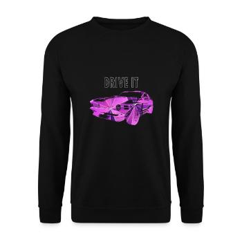 Sportwagen Rennwagen Auto Schrauber - Unisex Pullover - Schwarz - Vorne - Alina (178cm) & Michal (187cm)