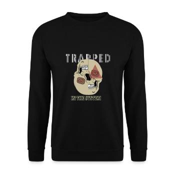 Gefangen im System - Illuminati Auge - Unisex Pullover - Schwarz - Vorne - Alina (178cm) & Michal (187cm)