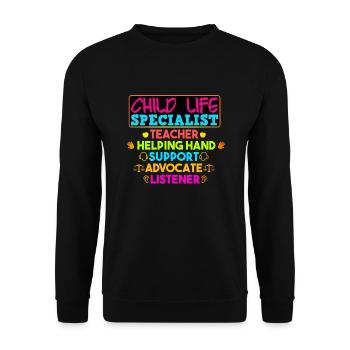 Teacher Helping Hand Support Advocate Listener - Unisex Sweatshirt - black - Front - Alina (178cm) & Michal (187cm)