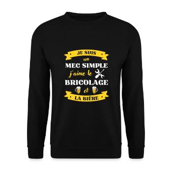 mec simple bricolage biere humour bricoleur cadeau - Sweat-shirt Unisexe - noir - Devant - Alina (178cm) & Michal (187cm)
