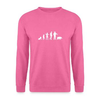 evolution jäger humor jäger mann opa geschenk - Unisex Pullover - Pink - Vorne