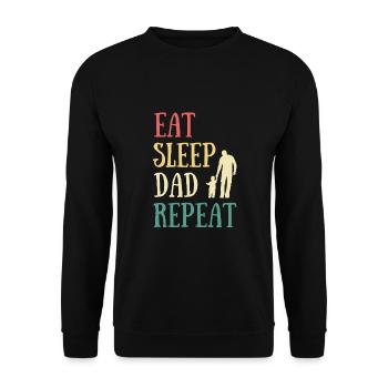 eat sleep dad humor feast of fathers dad gift - Unisex Sweatshirt - black - Front - Alina (178cm) & Michal (187cm)
