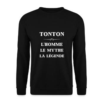 tonton homme mythe legende humour oncle cadeau - Sweat-shirt Unisexe - noir - Devant - Alina (178cm) & Michal (187cm)