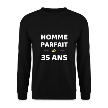 homme parfait de 35 ans cadeau anniversaire humour - Sweat-shirt Unisexe - noir - Devant - Alina (178cm) & Michal (187cm)