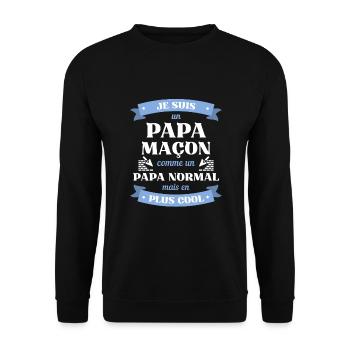 papa maçon humour maçonnerie homme cadeau drole - Sweat-shirt Unisexe - noir - Devant - Alina (178cm) & Michal (187cm)