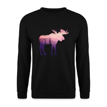 Moose - Unisex Sweatshirt - black - Front - Alina (178cm) & Michal (187cm)