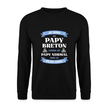 papy breton humour bretagne homme idée cadeau - Sweat-shirt Unisexe - noir - Devant - Alina (178cm) & Michal (187cm)