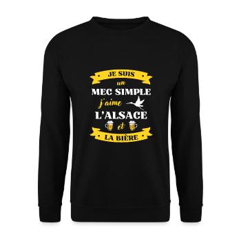mec simple alsace biere humour alsacien homme - Sweat-shirt Unisexe - noir - Devant - Alina (178cm) & Michal (187cm)