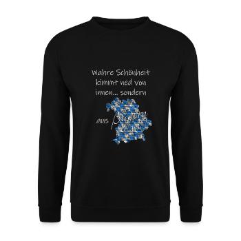 Wahre Schönheit Bayern - Unisex Pullover - Schwarz - Vorne - Alina (178cm) & Michal (187cm)