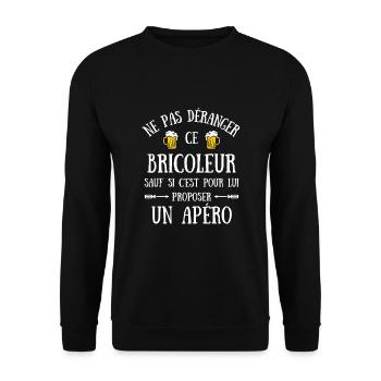 bricoleur apéro humour bricolage homme idée cadeau - Sweat-shirt Unisexe - noir - Devant - Alina (178cm) & Michal (187cm)