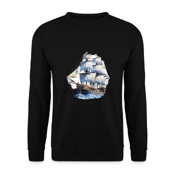Segeln Segelschiff Segelboot für einen Segler, - Unisex Pullover - Schwarz - Vorne - Alina (178cm) & Michal (187cm)