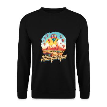Albuquerque Ballon New Mexico Heißluftballon - Unisex Pullover - Schwarz - Vorne - Alina (178cm) & Michal (187cm)
