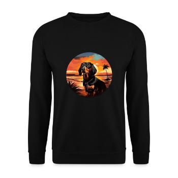 Dackel Hund für einen Hundebesitzer Dackel - Unisex Pullover - Schwarz - Vorne - Alina (178cm) & Michal (187cm)