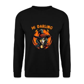 Hi Darling Halloween Hexe Frauen Kürbis für - Unisex Pullover - Schwarz - Vorne - Alina (178cm) & Michal (187cm)