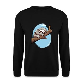 Lustiges Faultier für Kinder für Kinder - Unisex Pullover - Schwarz - Vorne - Alina (178cm) & Michal (187cm)