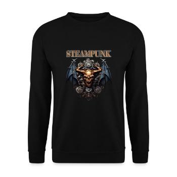Steampunk für einen Steampunk Liebhaber - Unisex Pullover - Schwarz - Vorne - Alina (178cm) & Michal (187cm)