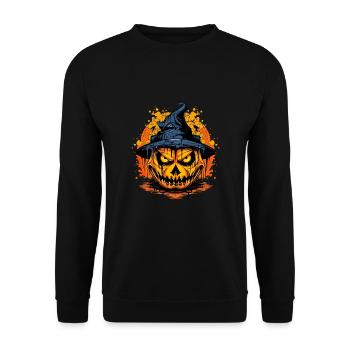 Bad Pumpkin Böser Kürbis Halloween - Unisex Pullover - Schwarz - Vorne - Alina (178cm) & Michal (187cm)