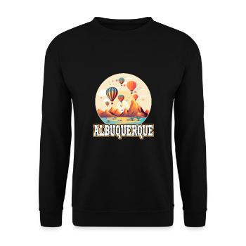 Albuquerque Ballon New Mexico Heißluftballon - Unisex Pullover - Schwarz - Vorne - Alina (178cm) & Michal (187cm)