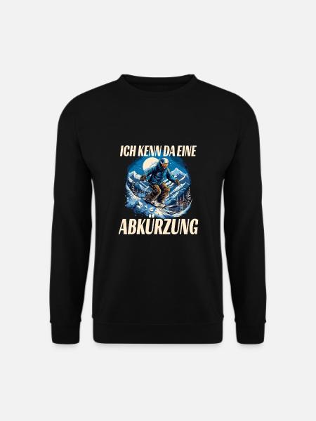 Skifahren Abkürzung Abseits der Piste Winterspaß - Unisex Pullover - Schwarz