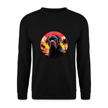 Cane Corso Sonnenuntergang für einen Cane Corso - Unisex Pullover - Schwarz - Vorne - Alina (178cm) & Michal (187cm)