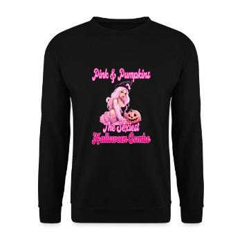 Pink And Pumpkins Halloween Combo für Frauen - Unisex Pullover - Schwarz - Vorne - Alina (178cm) & Michal (187cm)
