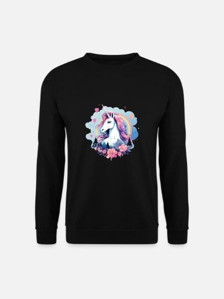 Love Unicorns Valentines Day Love - Unisex Pullover - Schwarz