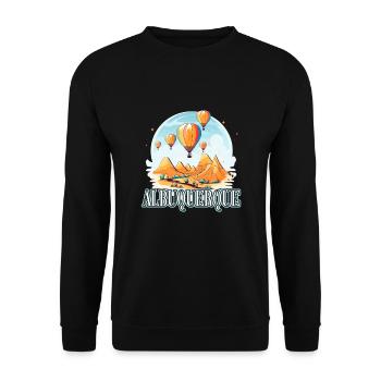 Albuquerque Ballon New Mexico Heißluftballon - Unisex Pullover - Schwarz - Vorne - Alina (178cm) & Michal (187cm)