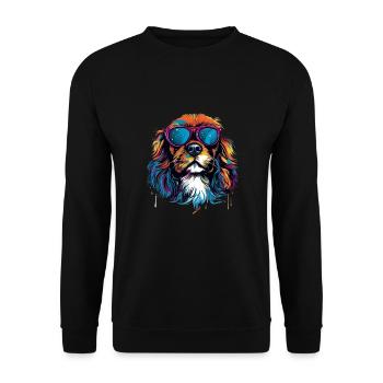 Cavalier King Charles Spaniel Hund Hunderasse - Unisex Pullover - Schwarz - Vorne - Alina (178cm) & Michal (187cm)