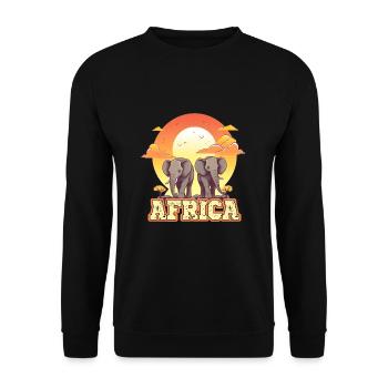 Elefant Afrika Safari - Unisex Pullover - Schwarz - Vorne - Alina (178cm) & Michal (187cm)
