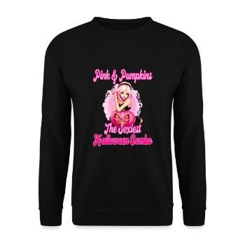 Pink And Pumpkins Halloween Combo für Frauen - Unisex Pullover - Schwarz - Vorne - Alina (178cm) & Michal (187cm)