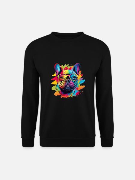 Französische Bulldogge Hund Mops - Unisex Pullover - Schwarz
