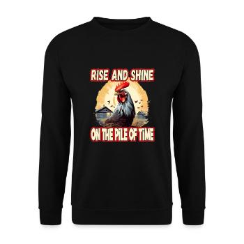 Rise And Shine On The Pile Of Time - Unisex Pullover - Schwarz - Vorne - Alina (178cm) & Michal (187cm)