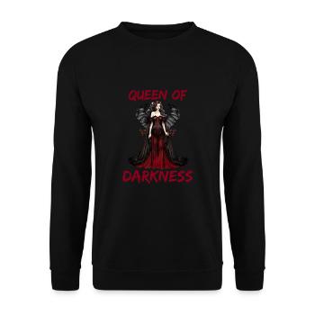 Queen of Darkness für Gothik Fans - Unisex Pullover - Schwarz - Vorne - Alina (178cm) & Michal (187cm)