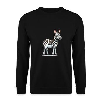Niedliches Zebra für Kinder für Kinder - Unisex Pullover - Schwarz - Vorne - Alina (178cm) & Michal (187cm)
