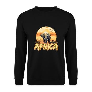 Elefant Afrika Safari - Unisex Pullover - Schwarz - Vorne - Alina (178cm) & Michal (187cm)