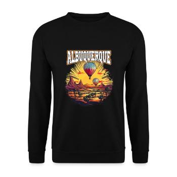 Albuquerque Ballon New Mexico Heißluftballon - Unisex Pullover - Schwarz - Vorne - Alina (178cm) & Michal (187cm)