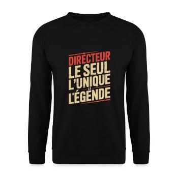 directeur le seul homme humour humoristique drole - Sweat-shirt Unisexe - noir - Devant - Alina (178cm) & Michal (187cm)