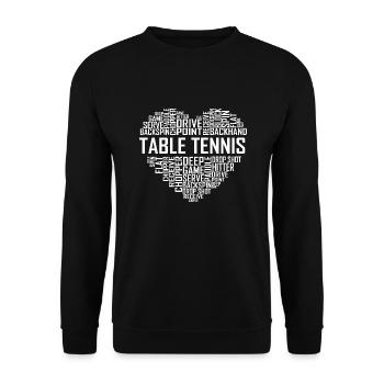 Table Tennis Heart - Unisex Sweatshirt - black - Front - Alina (178cm) & Michal (187cm)